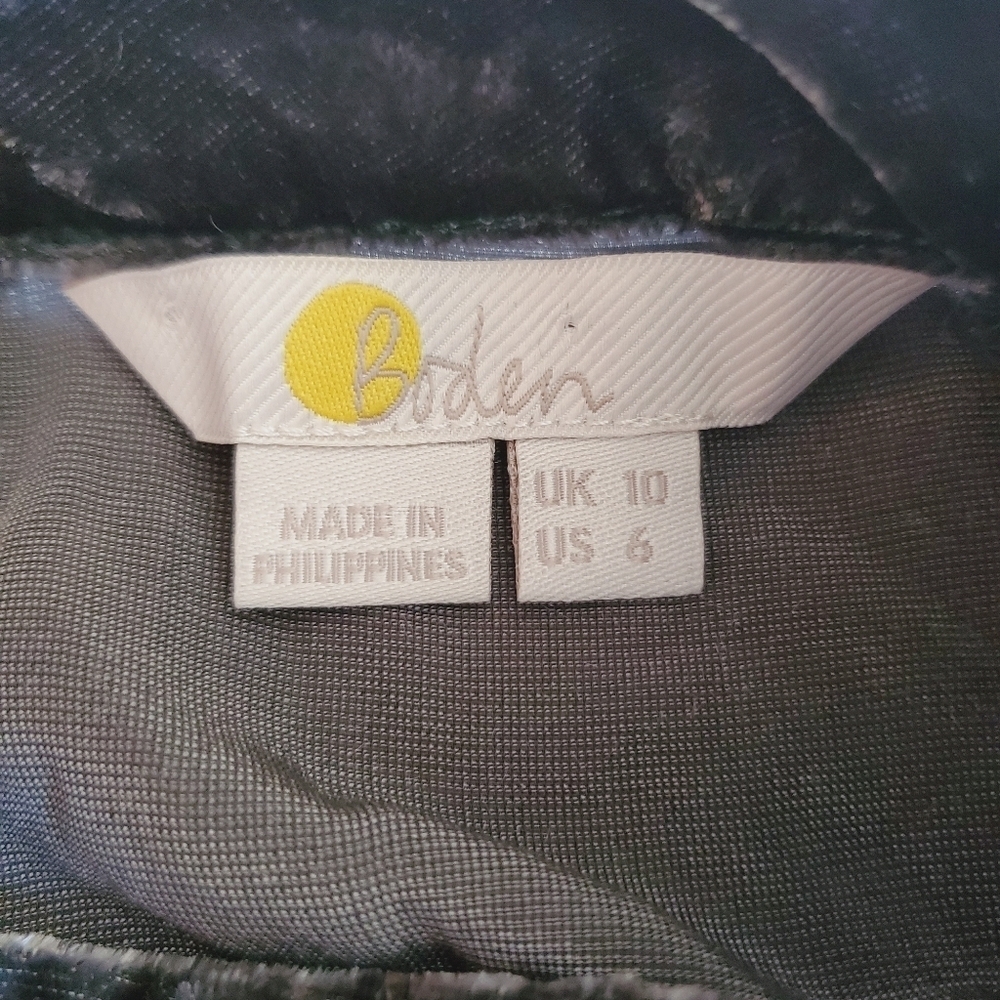 1480 * Boden Mutton Sleeve Velvet Top Onyx Green Size 6 - Picture 4 of 9